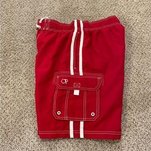 Ocean Pacific OP Swim Trunks Shorts Men's Size‎ Medium Red
